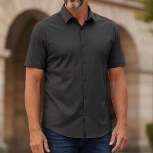 824 MENS BLACK XL BUTTON DOWN BY SPAIDERSILK